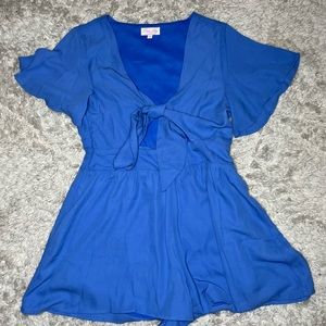 Pink Lily tie front romper